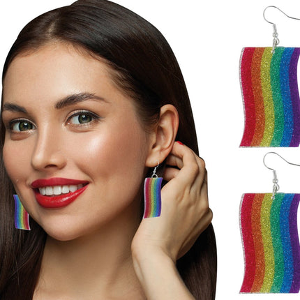 Rainbow earrings van Fiestas Guirca koop je bij Partywinkel