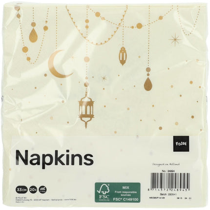 Ramadan Servetten 33cm 20st van Folat koop je bij Partywinkel