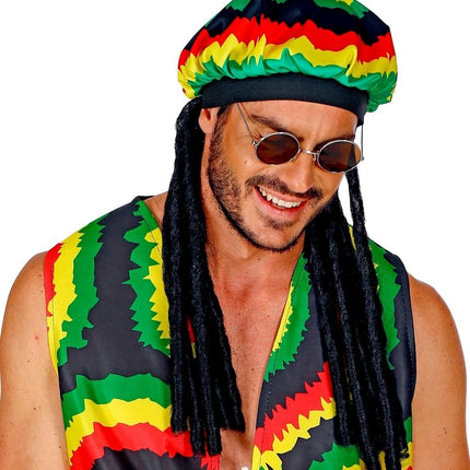 Rasta Muts Gekleurd Met Dreadlocks van Widmann koop je bij Partywinkel