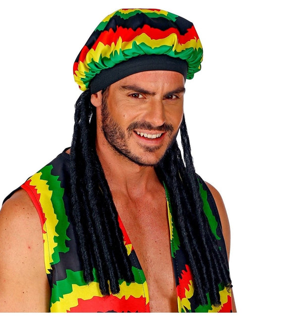 Rasta Muts Gekleurd Met Dreadlocks van Widmann koop je bij Partywinkel