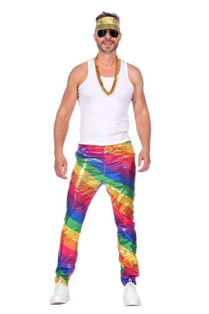 Regenboog Broek Heren van Wilbers & Wilbers koop je bij Partywinkel