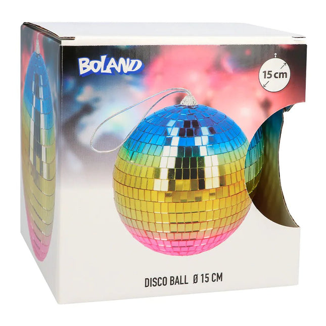 Regenboog Discobal 15cm van Boland koop je bij Partywinkel