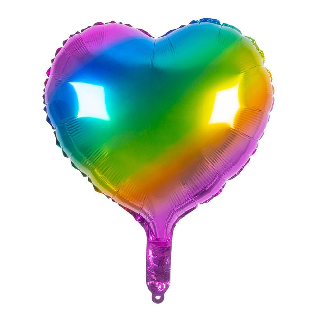Regenboog Helium Ballon Hart Leeg 45cm van Boland koop je bij Partywinkel