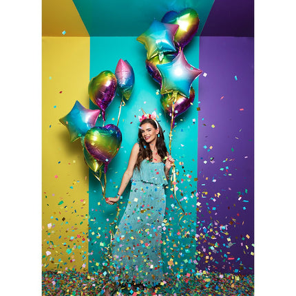 Regenboog Helium Ballon Hart Leeg 45cm van Boland koop je bij Partywinkel
