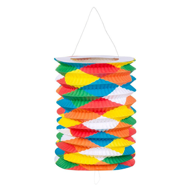 Regenboog Lampionnen Trek 16cm 12st van Boland koop je bij Partywinkel