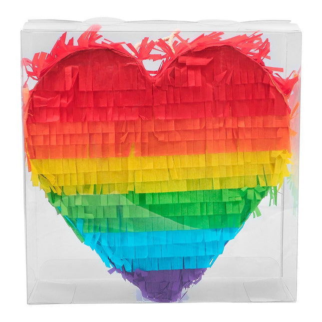 Regenboog Pinata Hart 20cm van Boland koop je bij Partywinkel