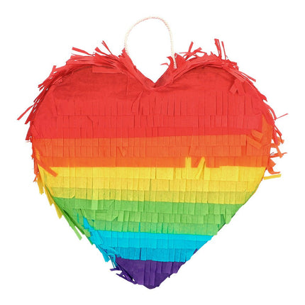 Regenboog Pinata Hart 20cm van Boland koop je bij Partywinkel