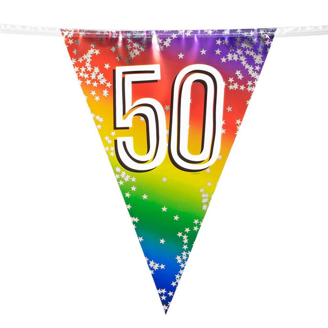 Regenboog Slinger 50 Jaar 6m van Boland koop je bij Partywinkel