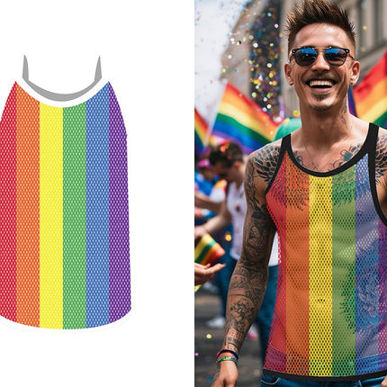 Regenboog Tanktop Mesh van Fiestas Guirca koop je bij Partywinkel