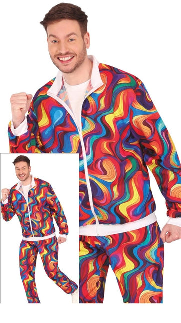 Regenboog Trainingspak Fout Heren van Fiestas Guirca koop je bij Partywinkel