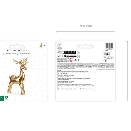 Rendier Ballon Goud 1,24m van Partydeco koop je bij Partywinkel