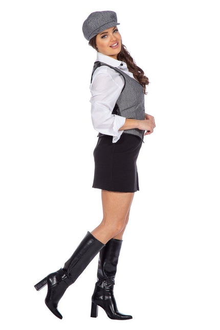 Roaring Twenties 20S Kostuum Grijs Zwart Dames 3 delig van Wilbers & Wilbers koop je bij Partywinkel