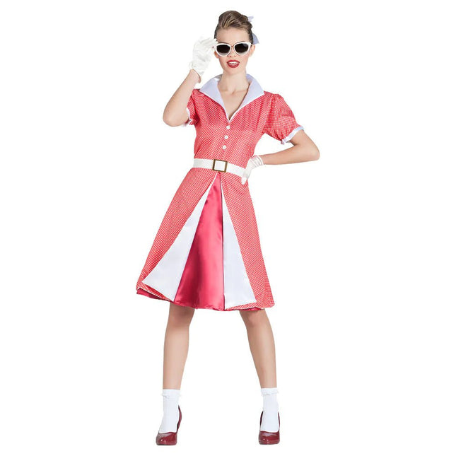 Rock N Roll 50S Jurk Roze Dames van Boland koop je bij Partywinkel