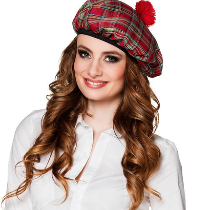 Rode Baret Tartan van Boland koop je bij Partywinkel