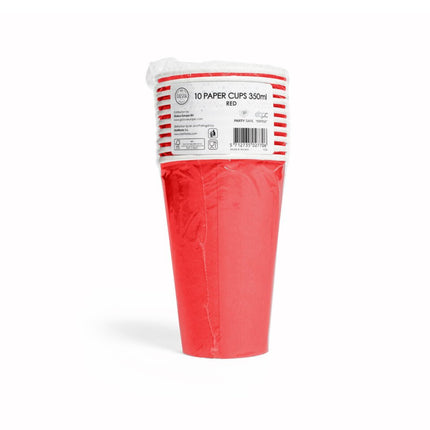 Rode Bekers Papier 350ml 10st van WeFiesta koop je bij Partywinkel