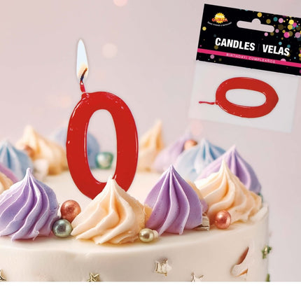 Rode Kaars 0 Jaar 5,5cm van Fiestas Guirca koop je bij Partywinkel