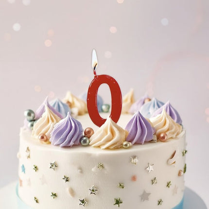 Rode Kaars 0 Jaar 5,5cm van Fiestas Guirca koop je bij Partywinkel