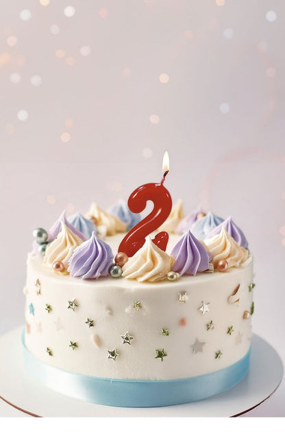 Rode Kaars 2 Jaar 5,5cm van Fiestas Guirca koop je bij Partywinkel