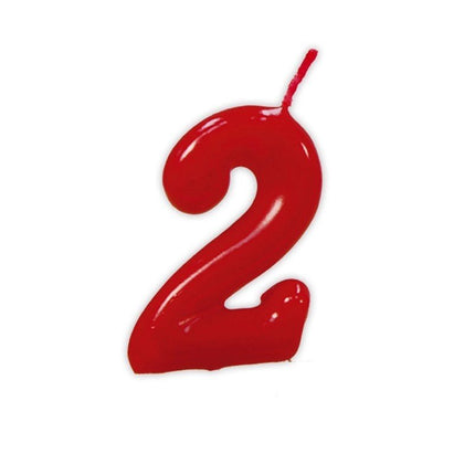 Rode Kaars 2 Jaar 5,5cm van Fiestas Guirca koop je bij Partywinkel