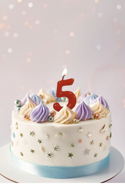 Rode Kaars 5 Jaar 5,5cm van Fiestas Guirca koop je bij Partywinkel