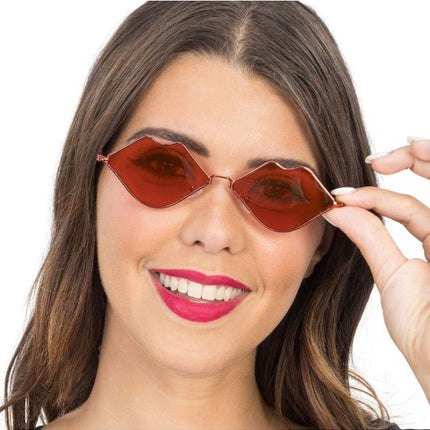 Rode Lippenbril 14,5cm van CHAKS koop je bij Partywinkel