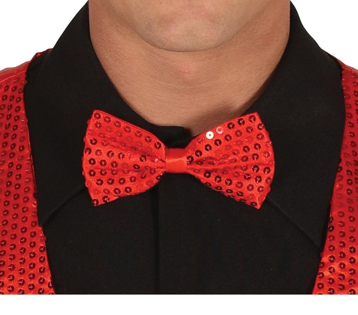 Rode Strik Glitter Paillet van Fiestas Guirca koop je bij Partywinkel