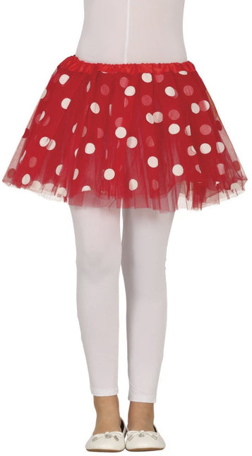 Rode Tutu Meisje Stippen 30cm van Fiestas Guirca koop je bij Partywinkel
