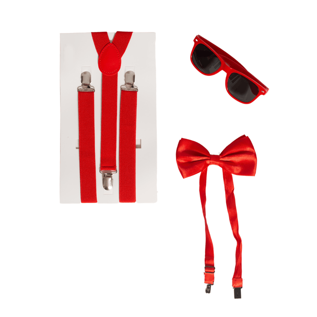 Rood Accessoireset 3 delig van Partychimp koop je bij Partywinkel