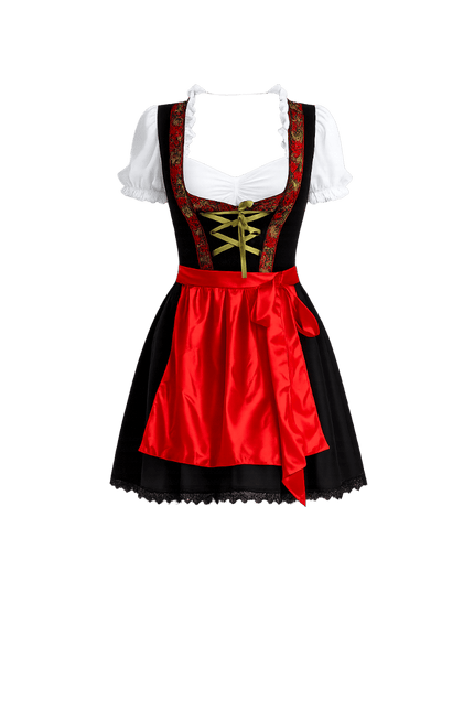 Rood Dirndl Jurk Oktoberfest Rosalie van Partychimp koop je bij Partywinkel