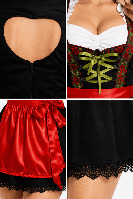 Rood Dirndl Jurk Oktoberfest Rosalie van Partychimp koop je bij Partywinkel