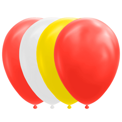 Rood Geel Witte Ballonnen 30cm 100st van WeFiesta koop je bij Partywinkel