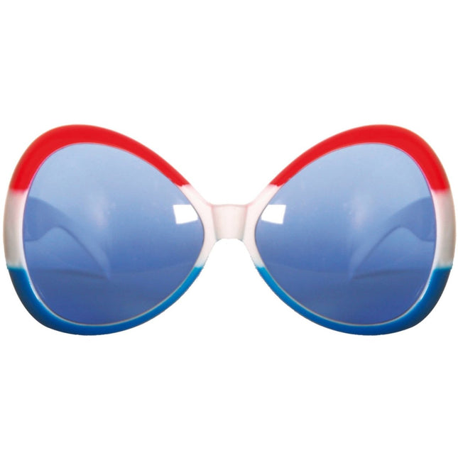 Rood Wit Blauw Bril XL van Folat koop je bij Partywinkel