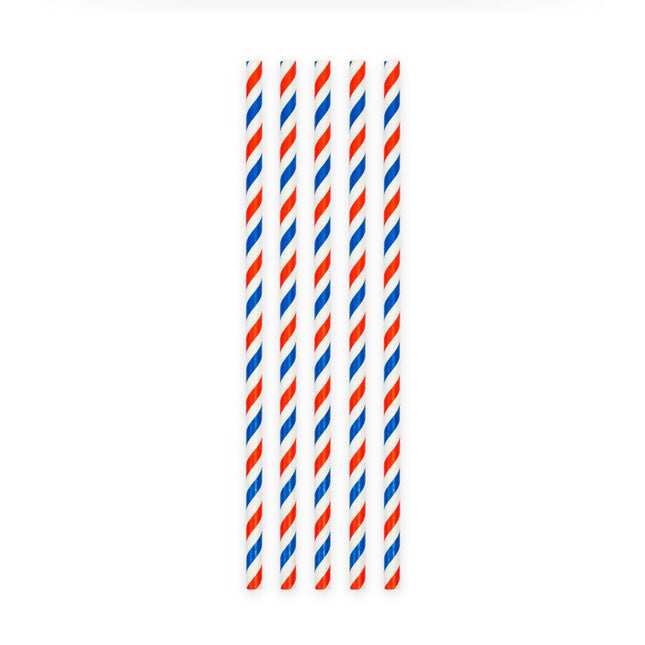 Rood Wit Blauwe Rietjes Karton 20st van WeFiesta koop je bij Partywinkel
