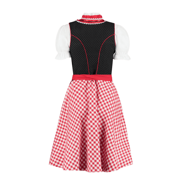 Rood Witte Dirndl Jurk Oktoberfest Dames Geruit van Haus Huberts koop je bij Partywinkel