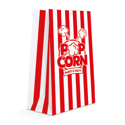 Rood Witte Popcorn Zakjes 23cm 8st van WeFiesta koop je bij Partywinkel