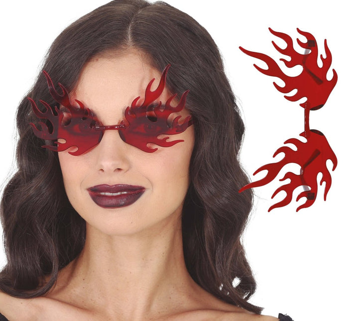 Rood Zonnebril Vlammen van Fiestas Guirca koop je bij Partywinkel