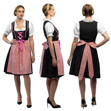 Rood Zwarte Dirndl Jurk Oktoberfest Dames van Boland koop je bij Partywinkel