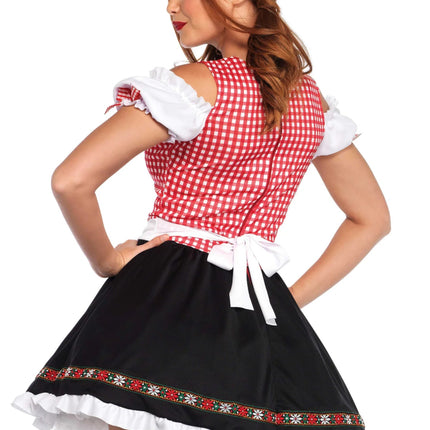 Rood Zwarte Dirndl Jurk Oktoberfest Dames Leg Avenue van Leg Avenue koop je bij Partywinkel
