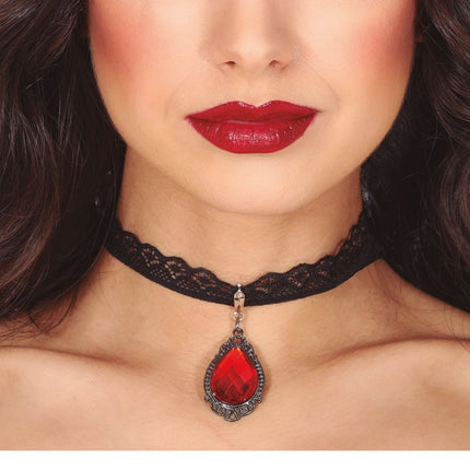 Rood Zwarte Ketting Robijn van Fiestas Guirca koop je bij Partywinkel