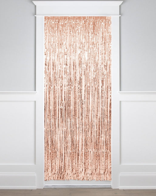 Rose Goud Deurgordijn Metallic 2m van Unique koop je bij Partywinkel