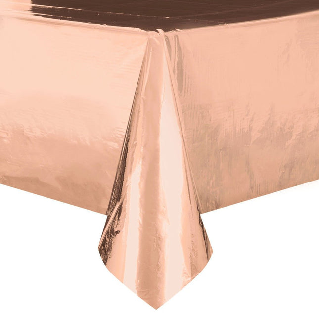 Rose Goud Tafelkleed Metallic 2,74m van Unique koop je bij Partywinkel