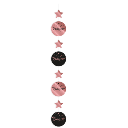 Rose Goud Zwarte Hangdecoratie Congrats 1,2m van Paper Dreams koop je bij Partywinkel