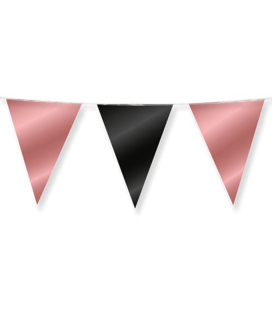Rose Goud Zwarte Slinger Metallic 10m van Paper Dreams koop je bij Partywinkel