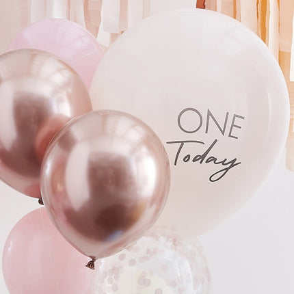 Rose Gouden Ballonnen Set 1 Jaar 10 delig van Ginger Ray koop je bij Partywinkel