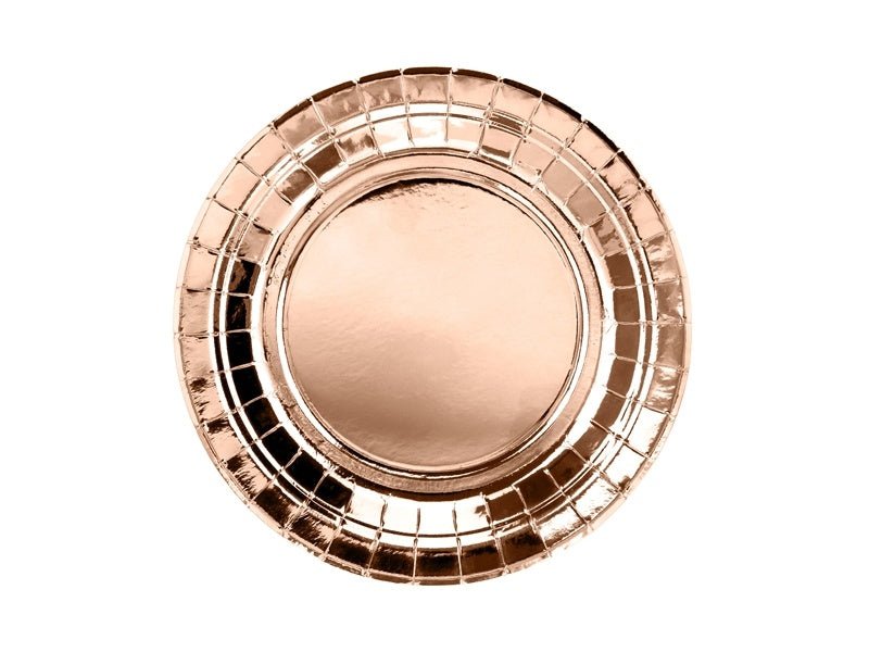 Rose Gouden Bordjes Karton 18cm 6st van Partydeco koop je bij Partywinkel