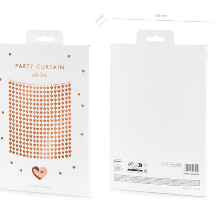 Rose gouden Deurgordijn Hartjes 2,45m van Partydeco koop je bij Partywinkel