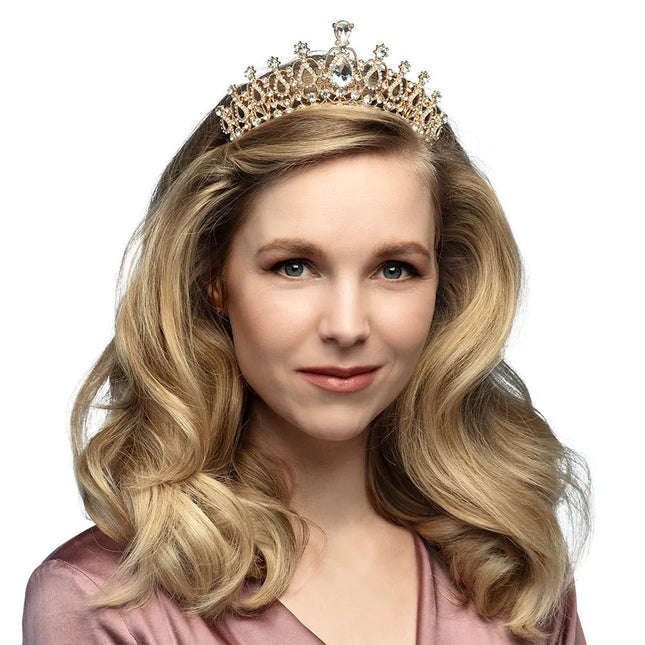 Rose Gouden Kroon Met Stenen van Boland koop je bij Partywinkel