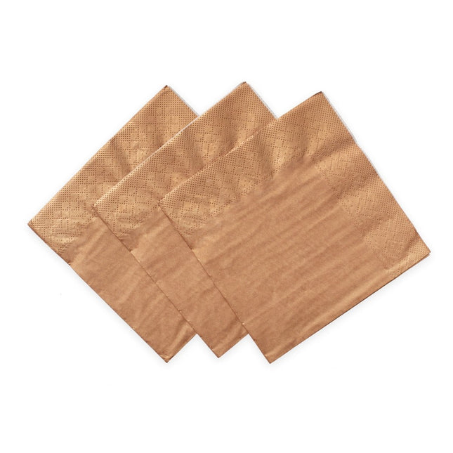 Rose Gouden Servetten 3 Laags 33cm 20st van WeFiesta koop je bij Partywinkel
