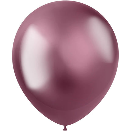 Roze Ballonnen Chroom 33cm 10st van Folat koop je bij Partywinkel