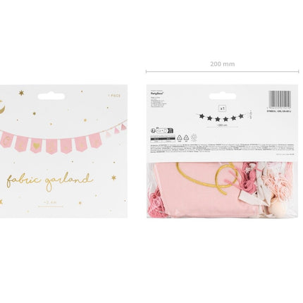 Roze Banner Oh Baby 2,5m van Partydeco koop je bij Partywinkel